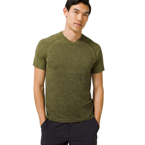Lululemon Men's Metal Vent Size XL Heathered Olive Athletic Shirt S/S